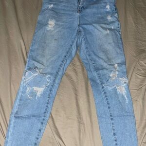 Wax Jean Light Blue Distressed Skinny Jeans